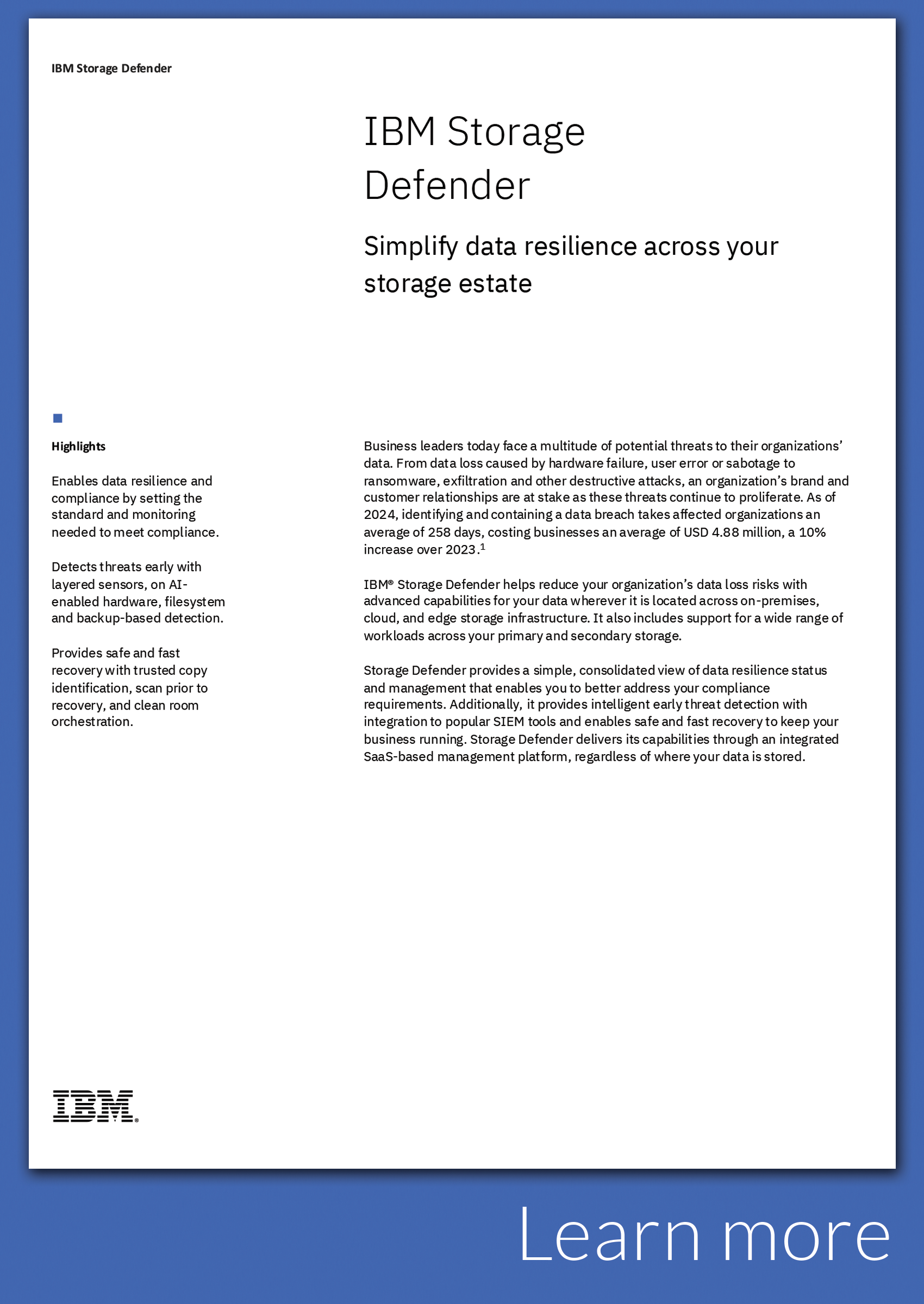 IBM Storage Defender Solution Brief