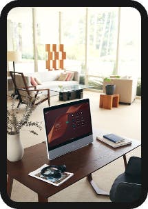 home office on tablet screen